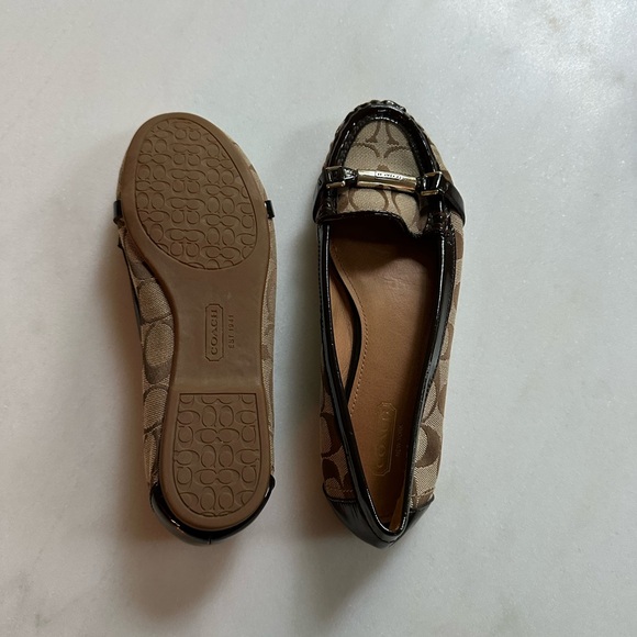 COACH (8B) Women's Berdina Loafer Signature Logo Flats Brown Khaki - Picture 2 of 11